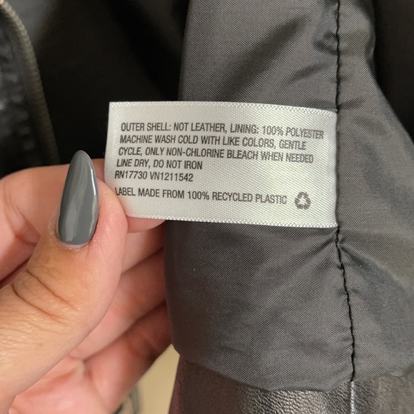 Faux Leather Black Moto Jacket - Picture 10 of 10